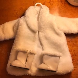 American Girl Doll White Fur Coat